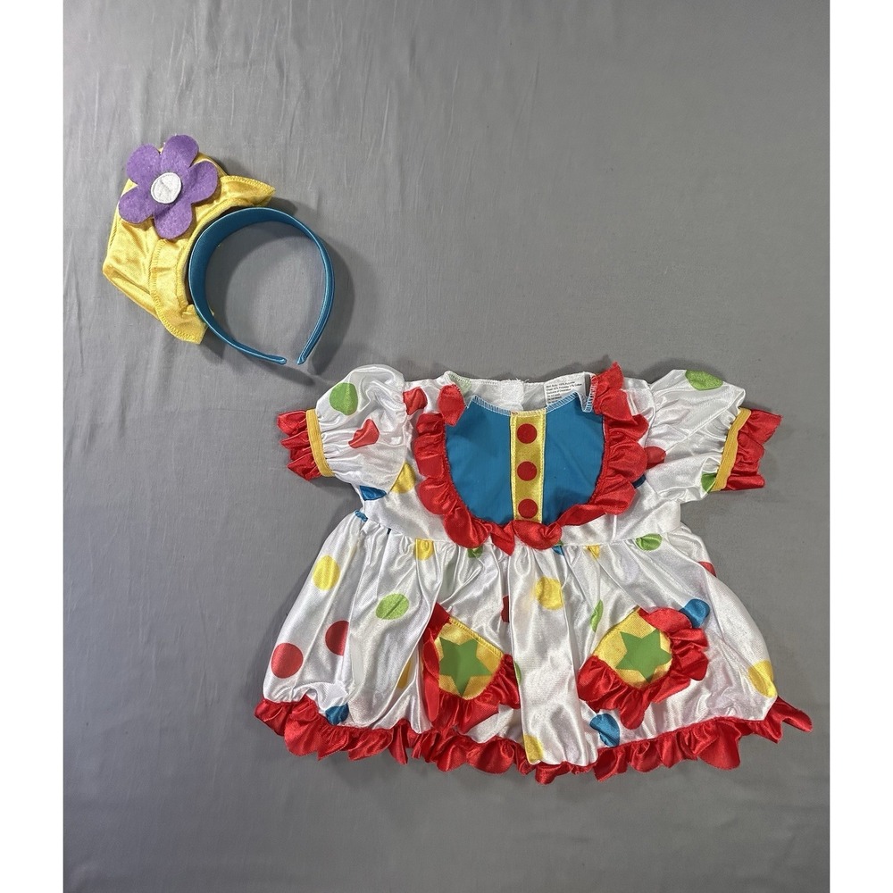 Clown Costume Toddler 2T‎ Dress and Headpiece Complete NEW